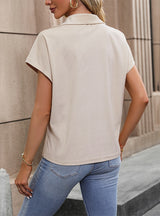 V-neck Short-sleeved Shirt Loose Casual T-shirt