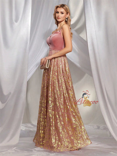 Sexy Pink Sling Long Prom Dress