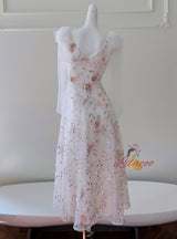 White V-neck V-neck Sequins Prom Dress