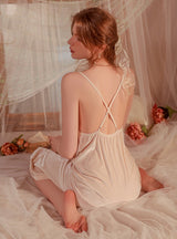 Lace Suspender Nightdress Suit