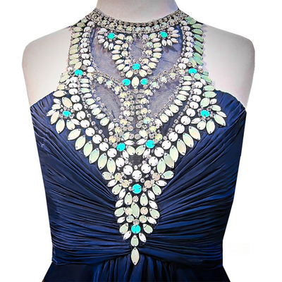 Navy Blue Chiffon Short Homecoming Dress