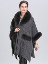 Loose Pocket Woolen Coat Cardigan Shawl
