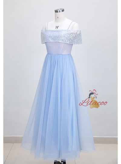 Retro Short Sleeve Mesh Sequined Dress