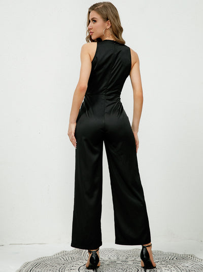 Sleeveless V-neck Slim Jumpsuit