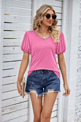 V-neck Loose Short Sleeve T-shirt