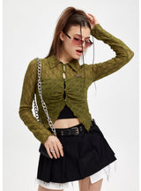 Long Sleeve Short Irregular Shirt