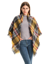 Plaid Thorn Wool Scarf Shawl
