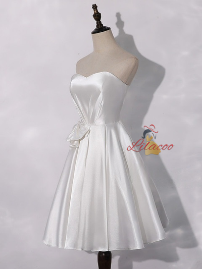Black Satin Sweetheart Homecoming Dress