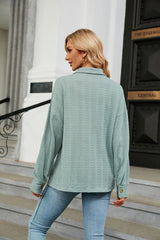 Solid Color Lapel Pocket Long Sleeve Coat