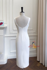 White Sleeveless Slim Dress