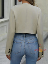 Short Solid Color Suit Short Jacket