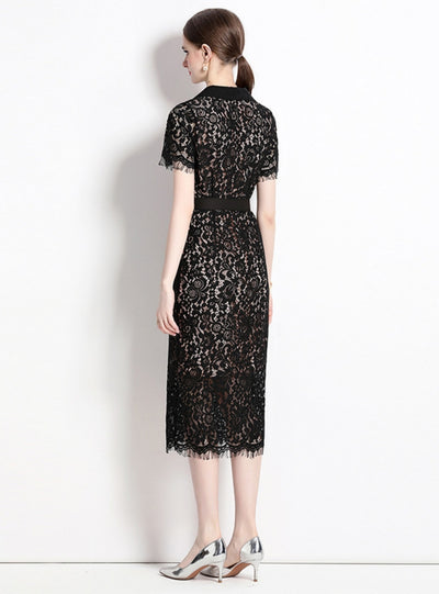 Sexy Openwork Lace Long Dress