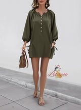 Casual Loose Elastic Pocket Dress