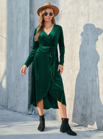 Fall/winter Split Velvet Long Dress