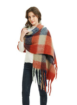Women Fringed Thick Scarf Shawl