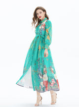 Palace Chiffon Printed Long-sleeved Dress