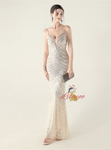 Mermaid Sequins Spaghetti Straps Prom Dress