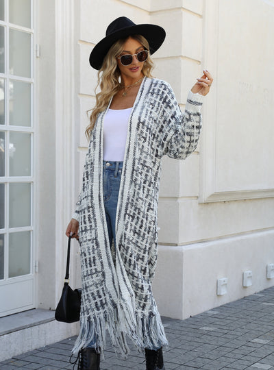 Fringed Long Cardigan Sweater Coat