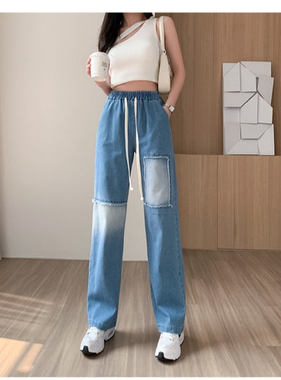 Gradient Lace-up Jeans Pant