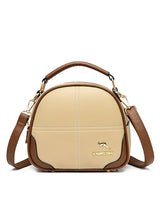 Soft Leather Portable Small Round Bag