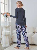 Winter V-neck Long-sleeved Pajamas