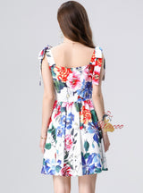 Women Slim-fit Floral Sling Dress