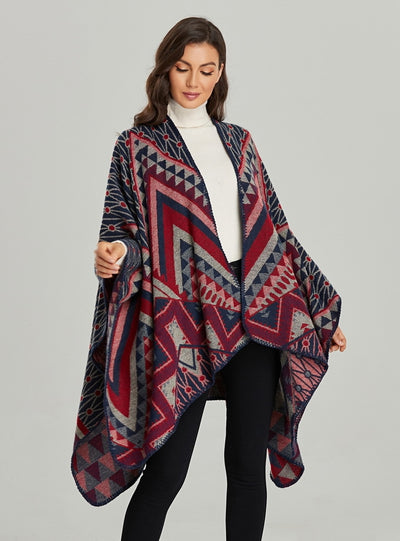 Fashion Split Shawl Cloak Retro Shawl