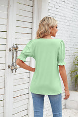 Square Neck Short Sleeve Loose T-shirt