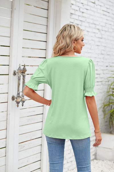 Square Neck Short Sleeve Loose T-shirt