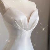 Mermaid White Satin Strapless Wedding Dress
