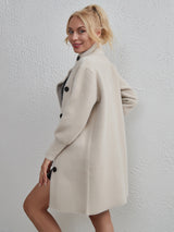 Solid Color Autumn and Winter Knitted Mink-like Coat