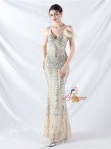 Mermaid Sequins Spaghetti Straps Prom Dress