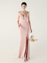 Mermaid Spaghetti Straps Split Prom Dress