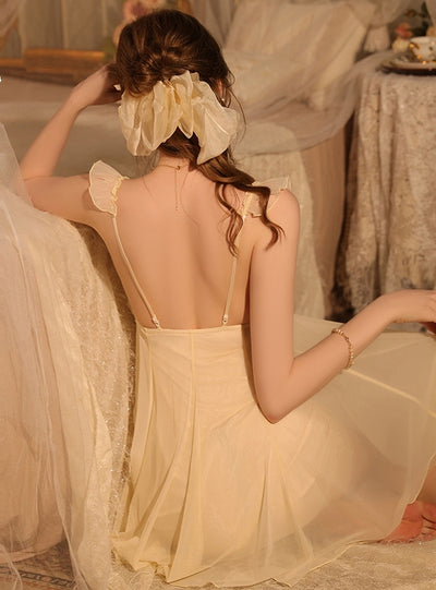 Mesh Lace Suspender Nightdress