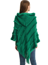 Solid Color Hooded Hooded Cape Shawl