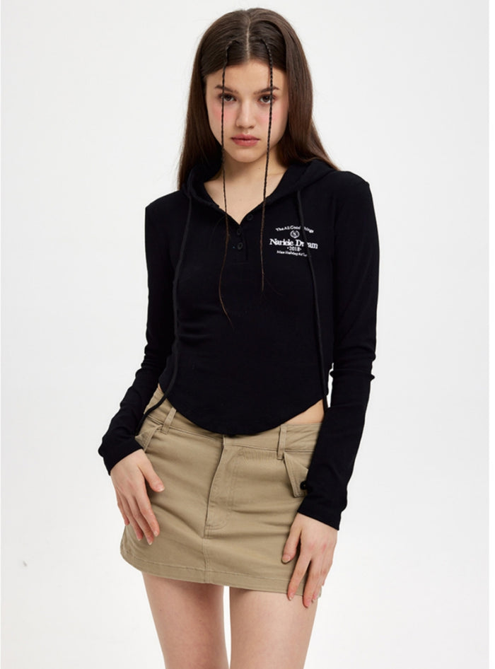 Hooded Sexy Backless Long Sleeve T-shirt