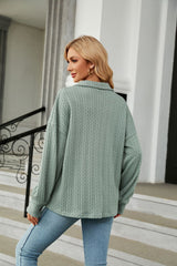 Solid Color Lapel Pocket Long Sleeve Coat