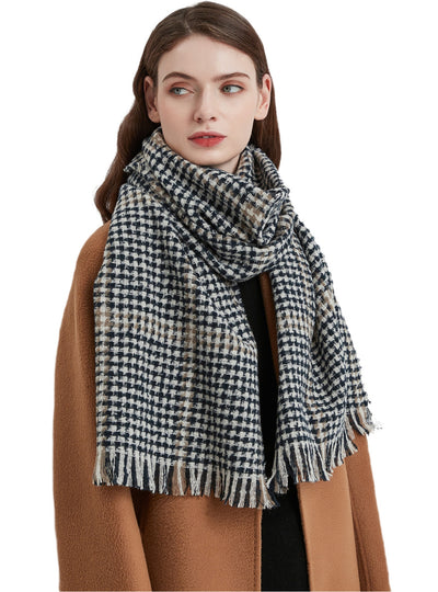 Retro Houndstooth Plaid Scarf