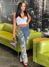 Women Contrasting Pocket Jeans