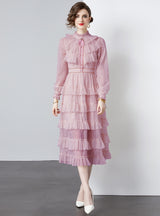 Long Sleeve Tiers Cake Dress
