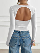 Slim-fit Pleated Long-sleeved Shirt T-shirt