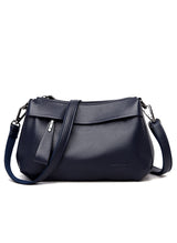 Soft Leather Solid Color Shoulder Bag