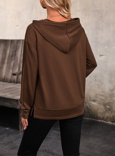 Casual Women's Solid Color Pocket Blouse