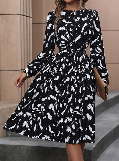 Women Long Sleeve Printed Autumn Dress