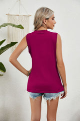 Solid Color Round Neck Vest T-shirt