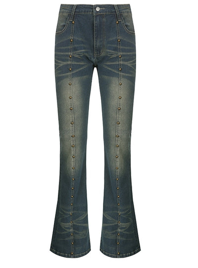 Low Waist Casual Rivet Micro-pull Jeans