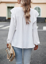 Solid Color Casual Long Sleeve Shirt