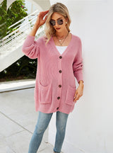 Large Size Knitted Cardigan Sweater Coat