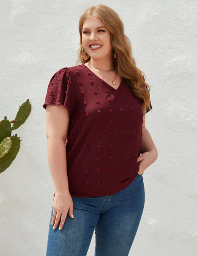 Loose Casual V-neck Short Sleeve T-shirt