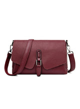 Small Square Bag Soft Leather Buckle Shoulder Crossbody Bag